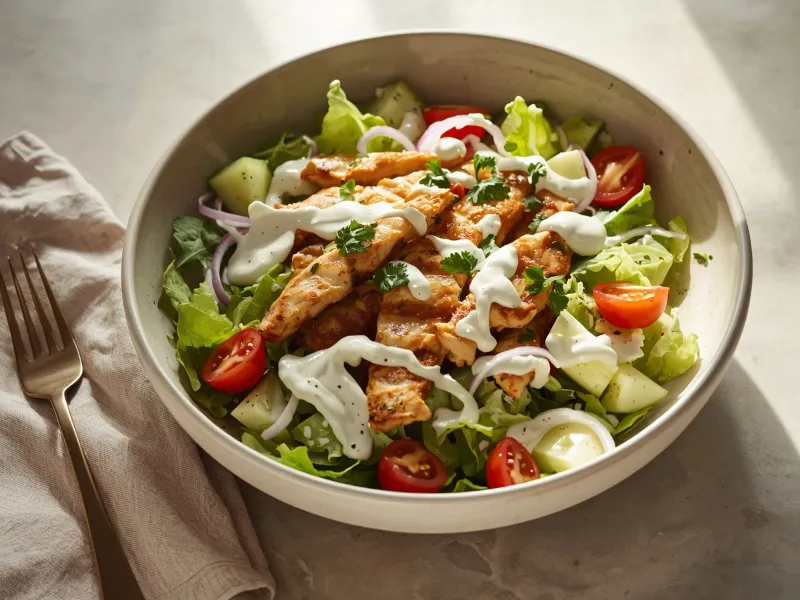 Chicken shawarma salad