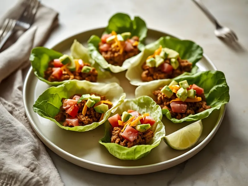 Turkey taco lettuce wraps
